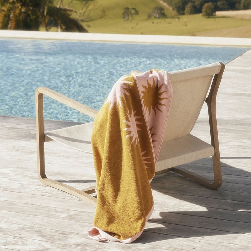 Broome Pink Luxe Velour Beach Towel