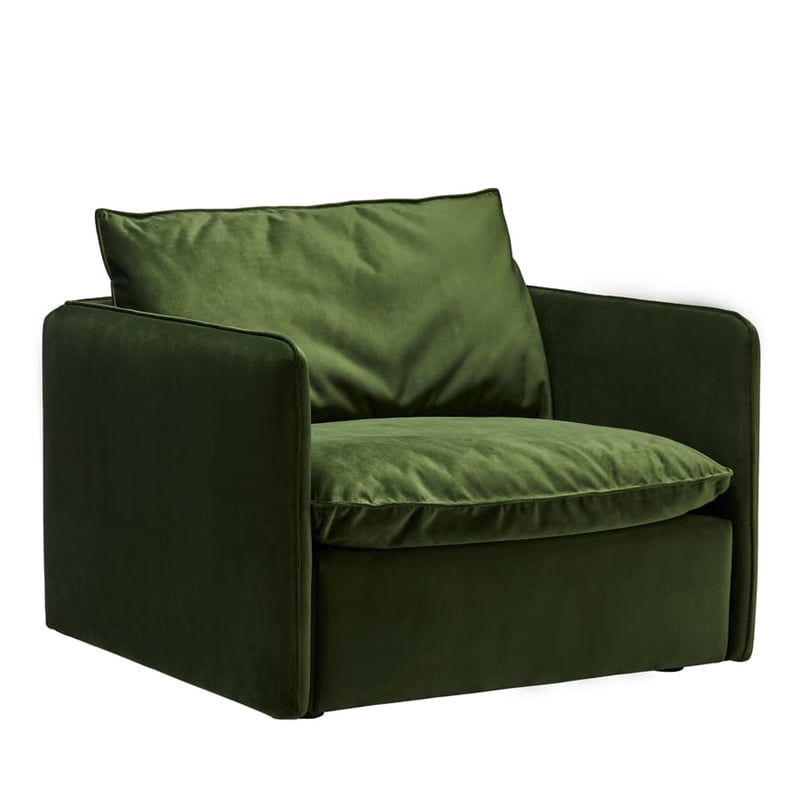 Atticus Forest Velvet Armchair