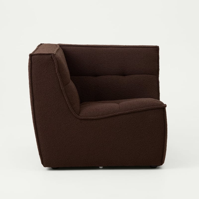 Otis Chocolate Boucle Corner Lounge Chair