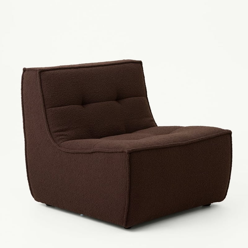 Otis Chocolate Boucle 1 Seater Lounge Chair