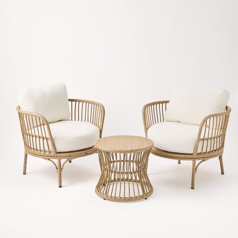 Bondi Natural & White Outdoor Lounge Set