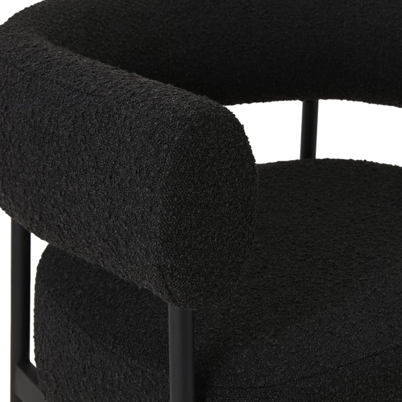 Milroy Black Boucle 1 Seater Chair