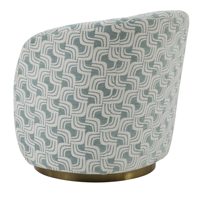 Cleo Sky Blue Jacquard Geo Swivel Chair