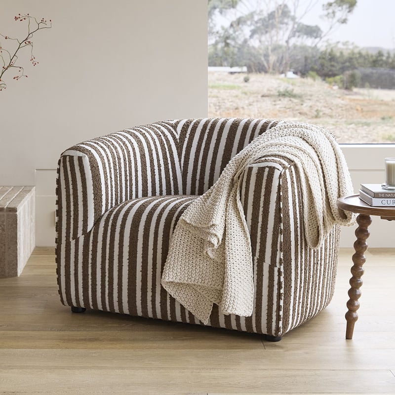 Oakwood Chocolate Stripe Chair
