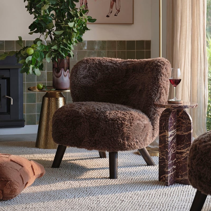 Scarlette Cocoa Fur Lounge Chair