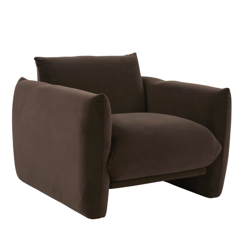 Ingrid Chocolate Velvet 1 Seater Sofa
