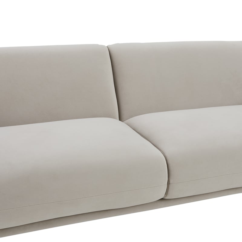 Ingrid Beige Velvet 3 Seater Sofa