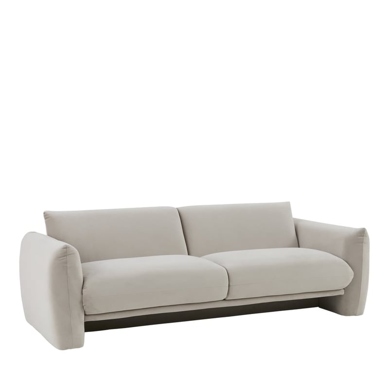 Ingrid Beige Velvet 3 Seater Sofa