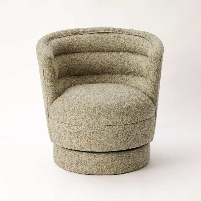 Leila Sage & Blush Swivel Chair