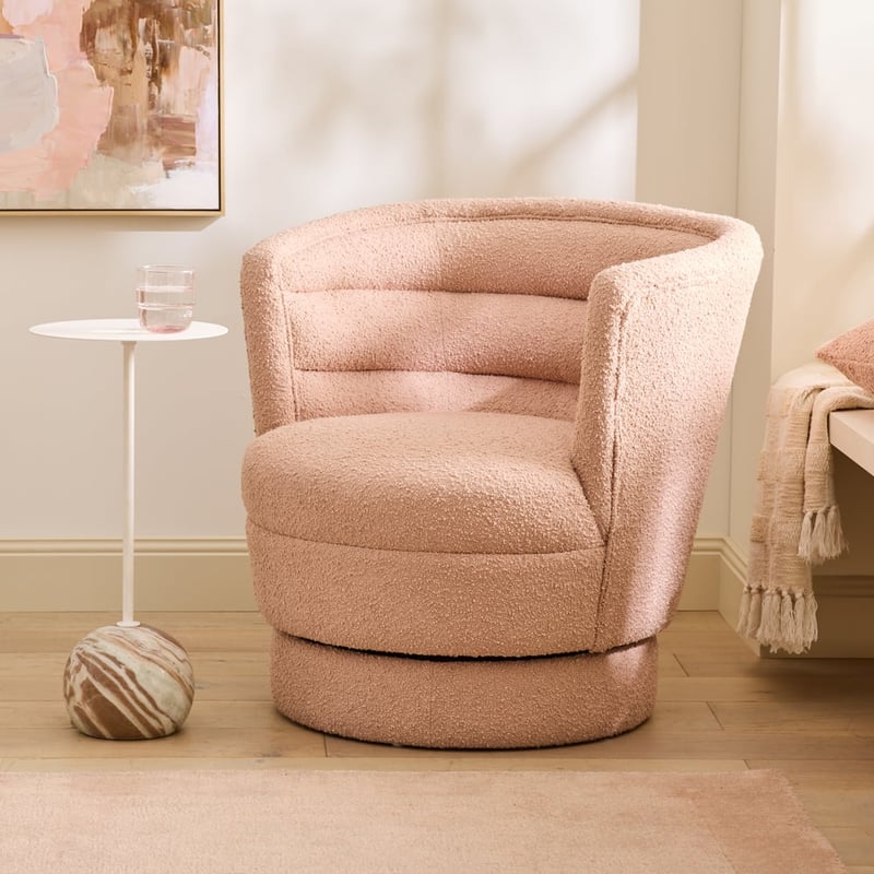 Leila Shell Pink Swivel Chair