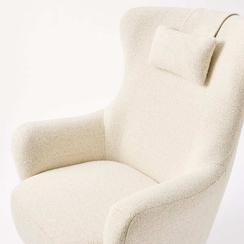 Yorkton Pearl Boucle Chair & Foot Stool Set