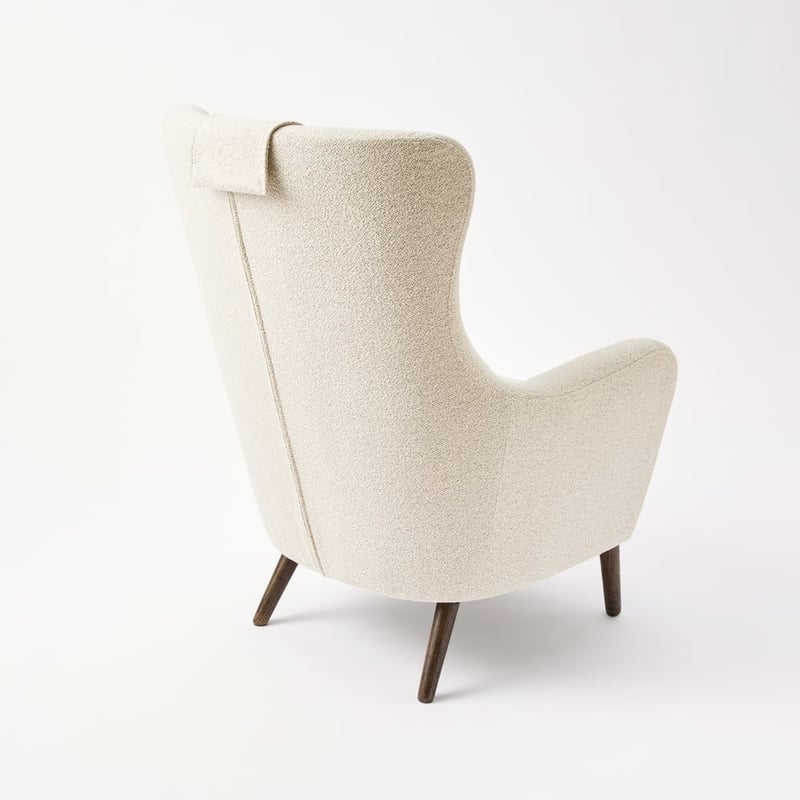 Yorkton Pearl Boucle Chair & Foot Stool Set