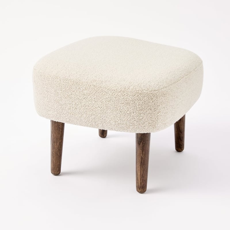 Yorkton Pearl Boucle Chair & Foot Stool Set