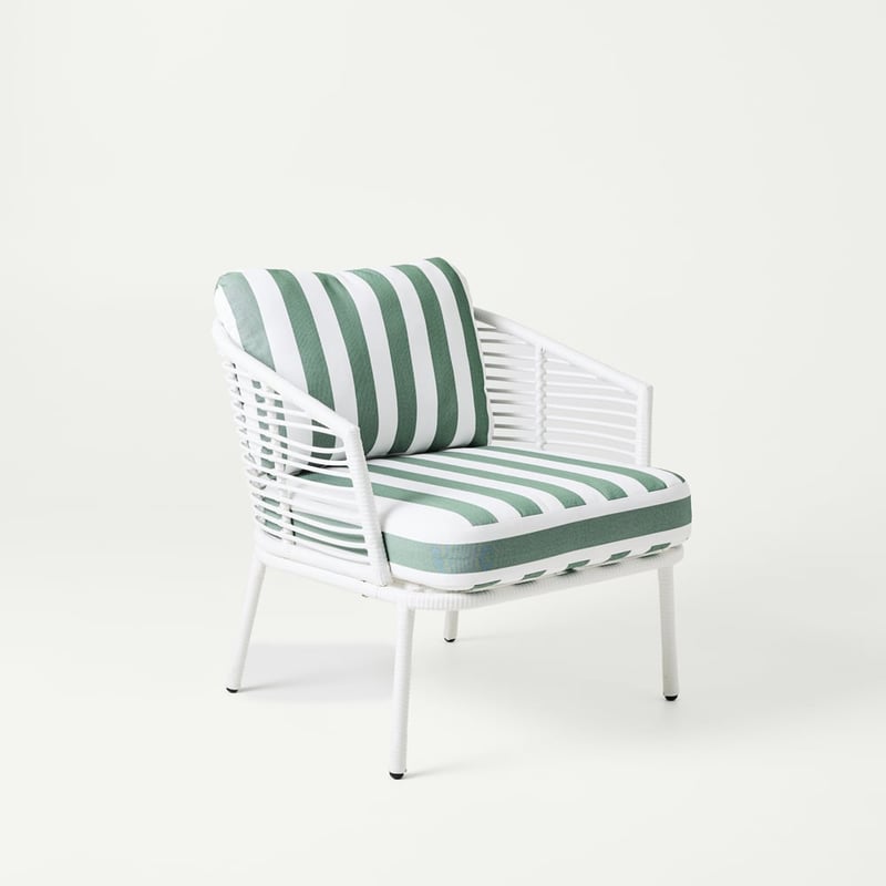 Whitehaven White & Forest Stripe Outdoor Lounge Set 