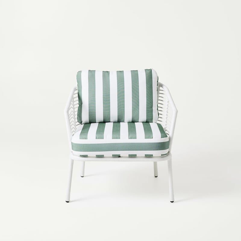 Whitehaven White & Forest Stripe Outdoor Lounge Set 