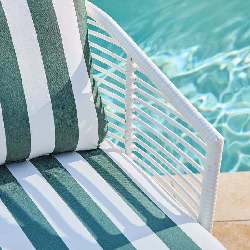 Whitehaven White & Forest Stripe Outdoor Lounge Set 