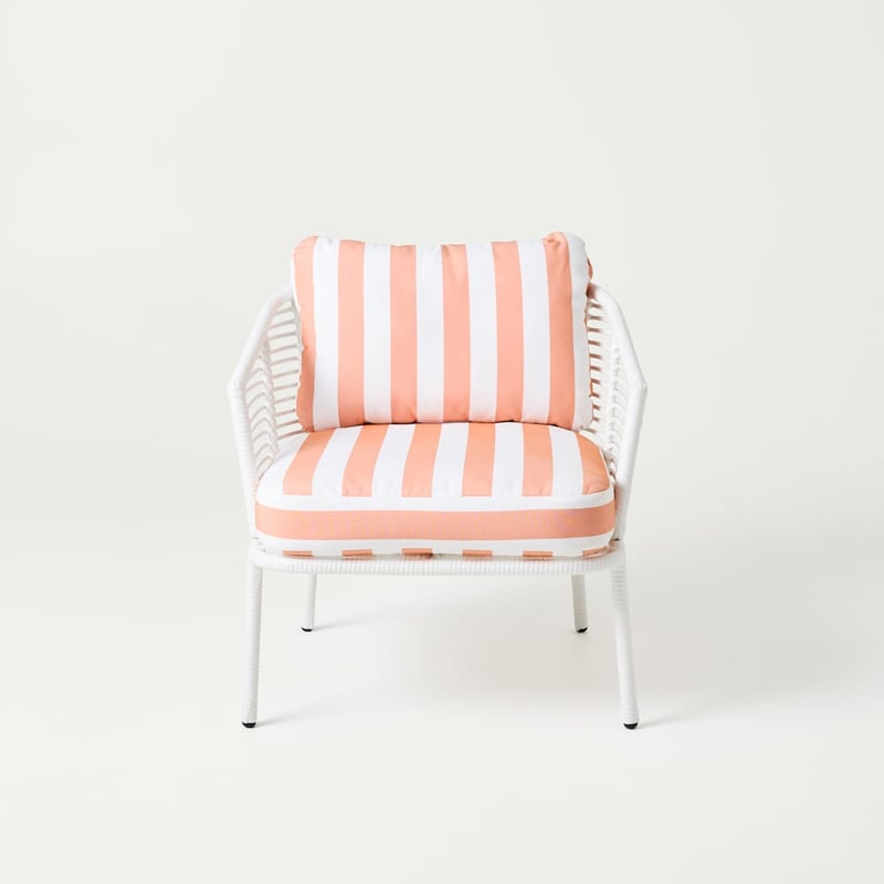 Whitehaven White & Mandarin Stripe Outdoor Lounge Set