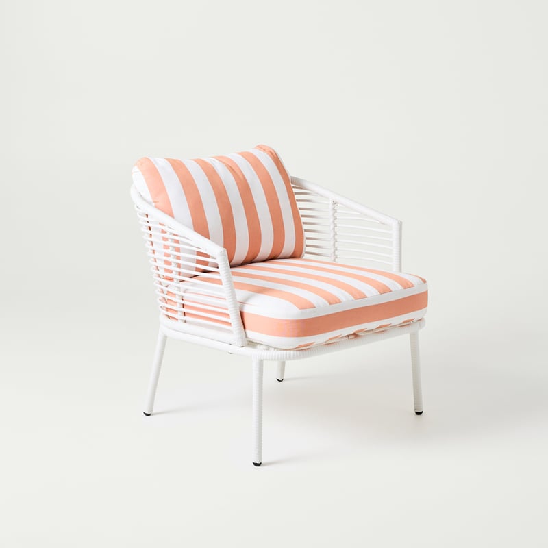 Whitehaven White & Mandarin Stripe Outdoor Lounge Set