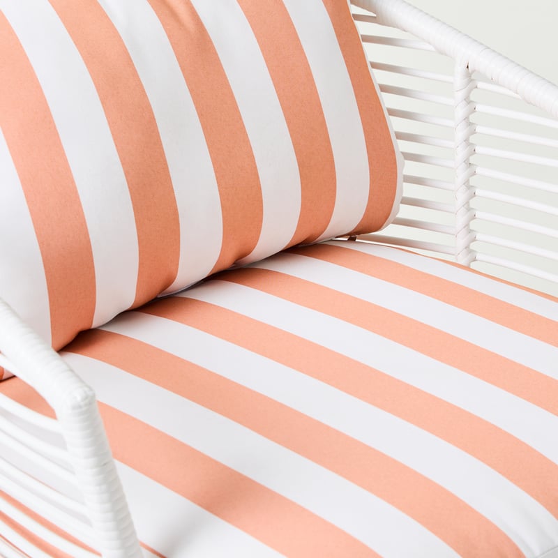 Whitehaven White & Mandarin Stripe Outdoor Lounge Set