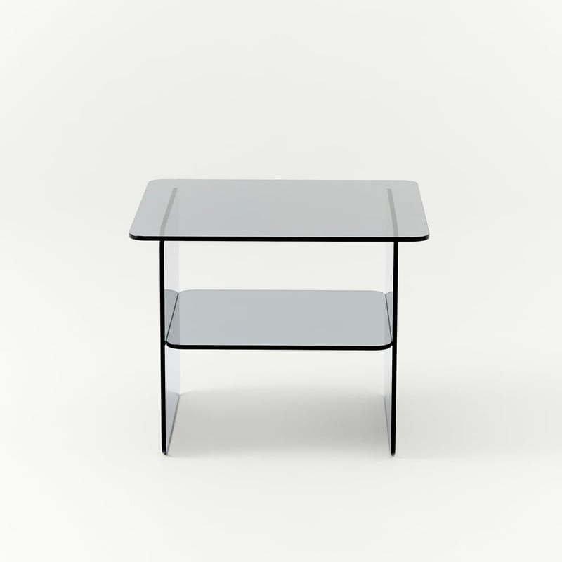 Prism Smokey Grey Tinted Glass Side Table