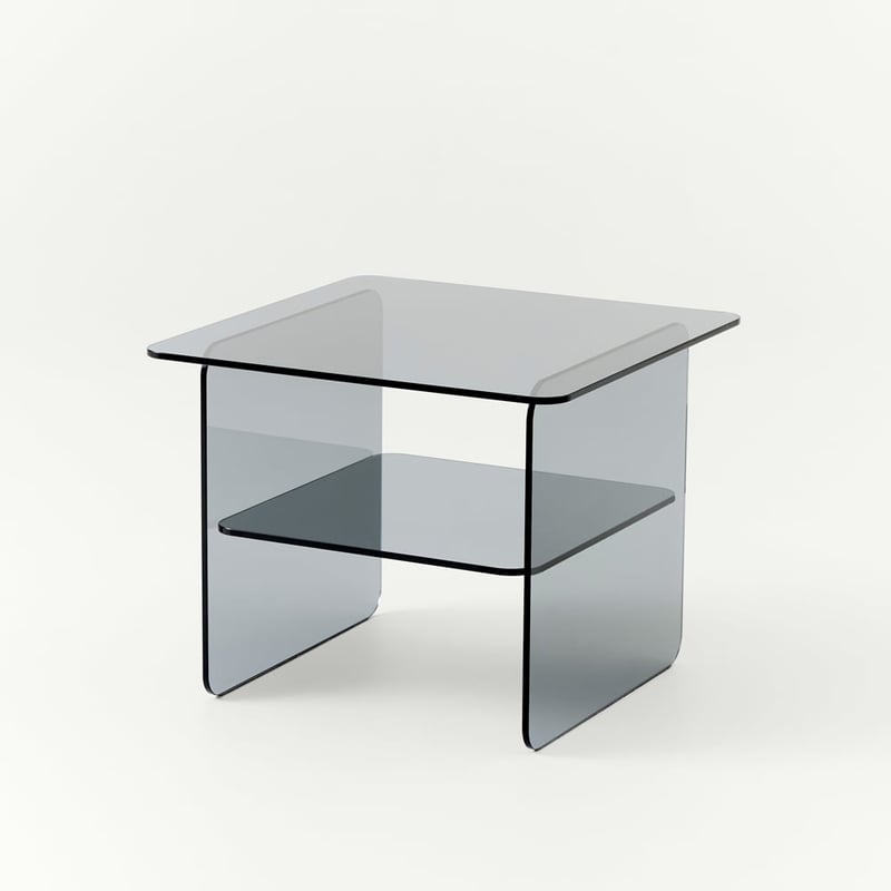 Prism Smokey Grey Tinted Glass Side Table