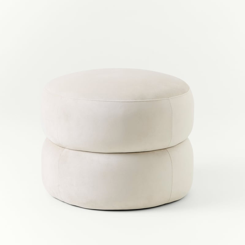 Poppi Birch Velvet Ottoman
