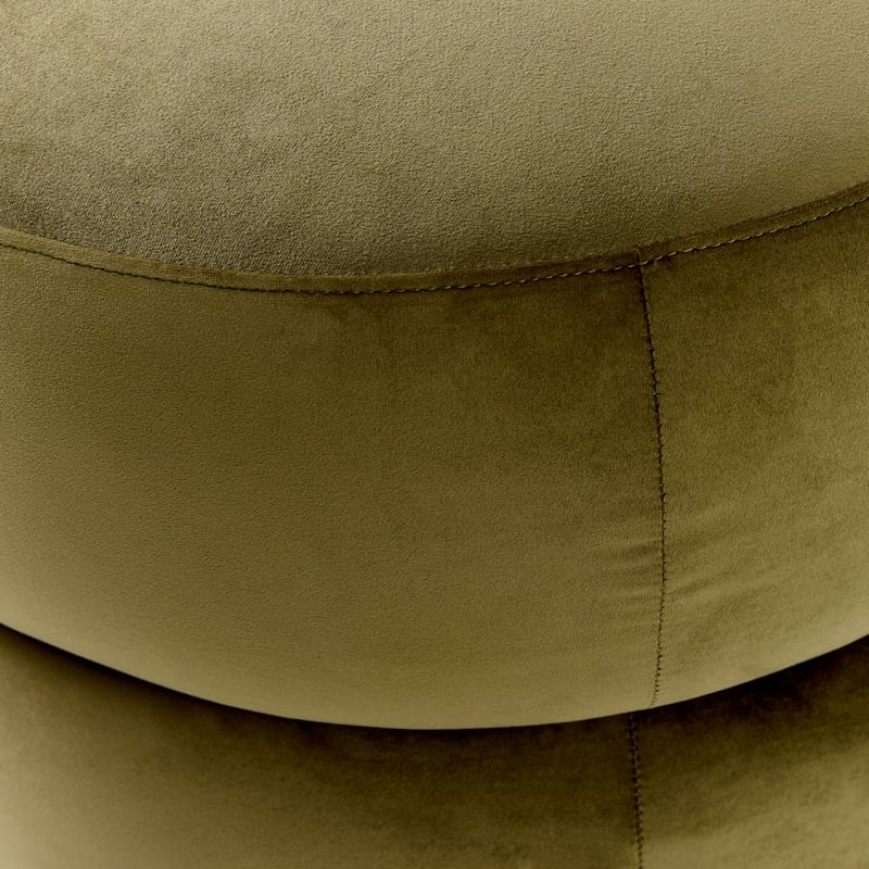 Poppi Olive Velvet Ottoman
