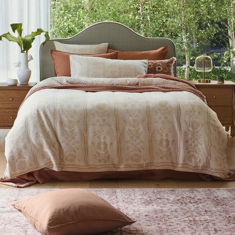 Cliveden Natural, Hazelnut & Hyde Print Reversible Bedhead