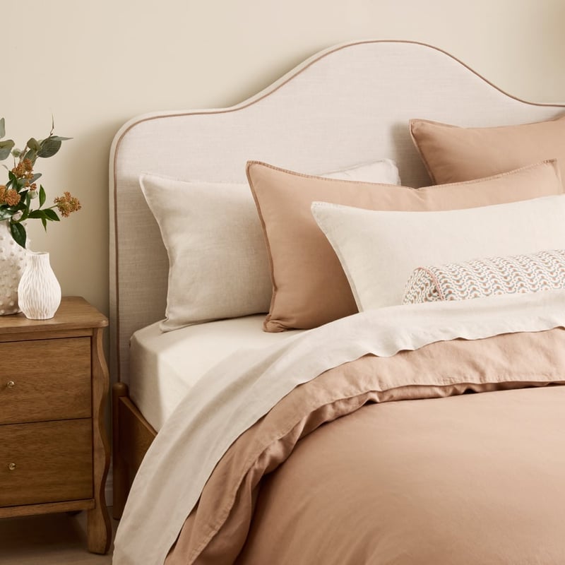 Cliveden Natural, Hazelnut & Hyde Print Reversible Bedhead