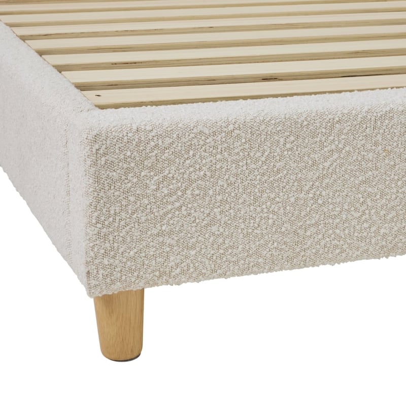 Memphis Cream Boucle Bed Base