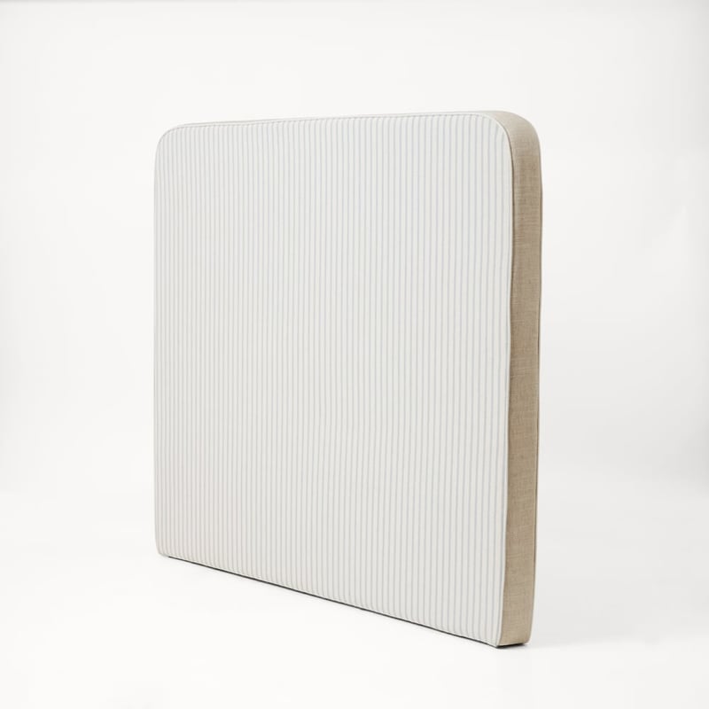Seline Natural, White & Blue Stripe Reversible Bedhead