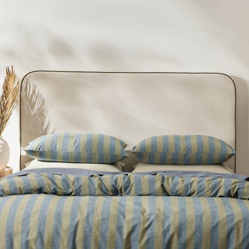 Seline Natural & Forest Stripe Reversible Bedhead
