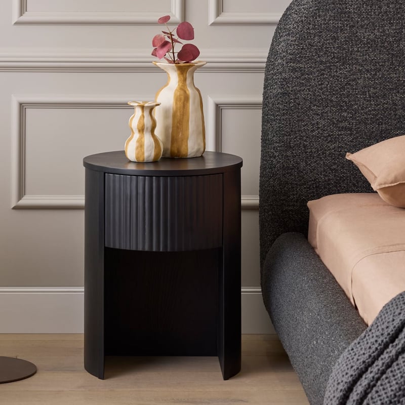Georgia Black Bedside Table