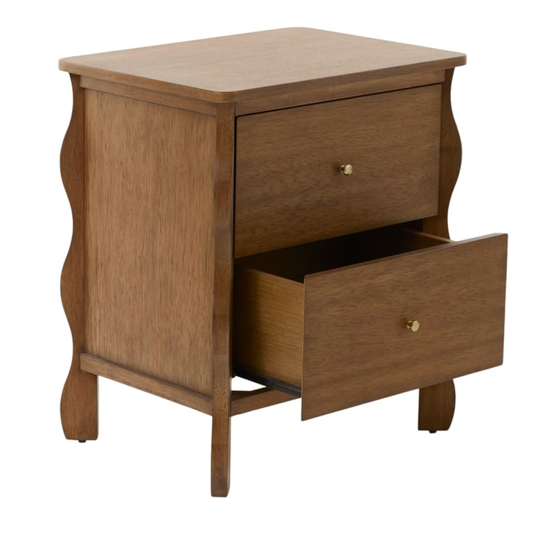 Auburn Walnut 2 Drawer Bedside Table