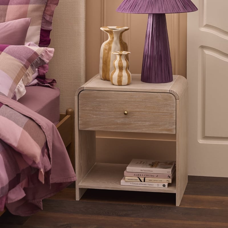 Merricks White Wash Bedside Table
