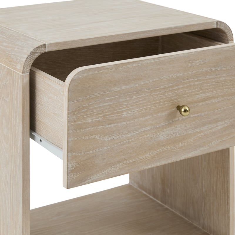 Merricks White Wash Bedside Table