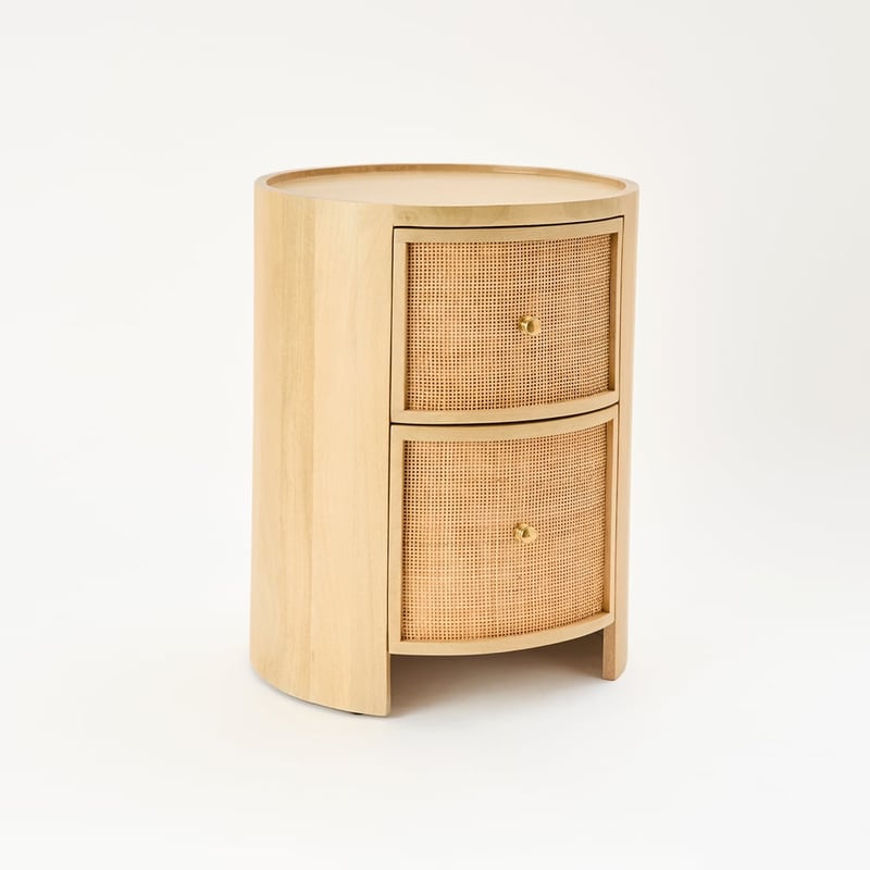Briar Natural 2 Drawer Bedside Table