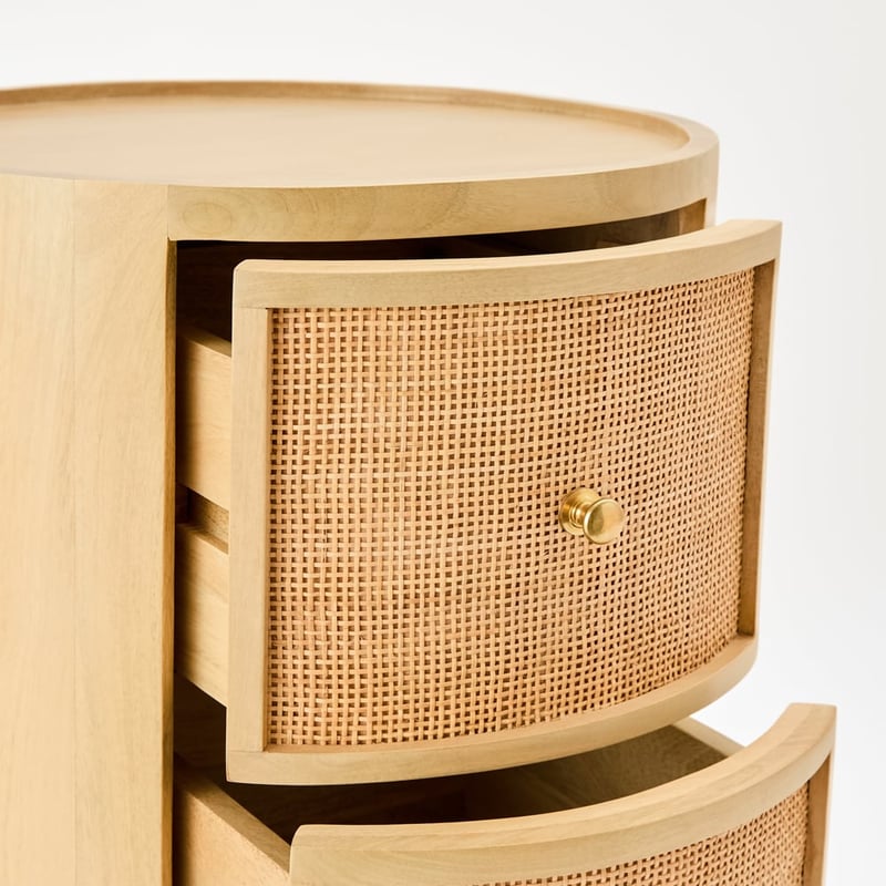 Briar Natural 2 Drawer Bedside Table