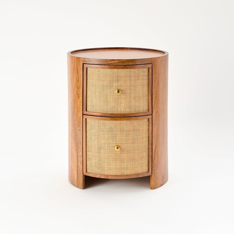 Briar Walnut 2 Drawer Bedside Table