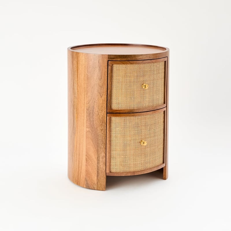 Briar Walnut 2 Drawer Bedside Table