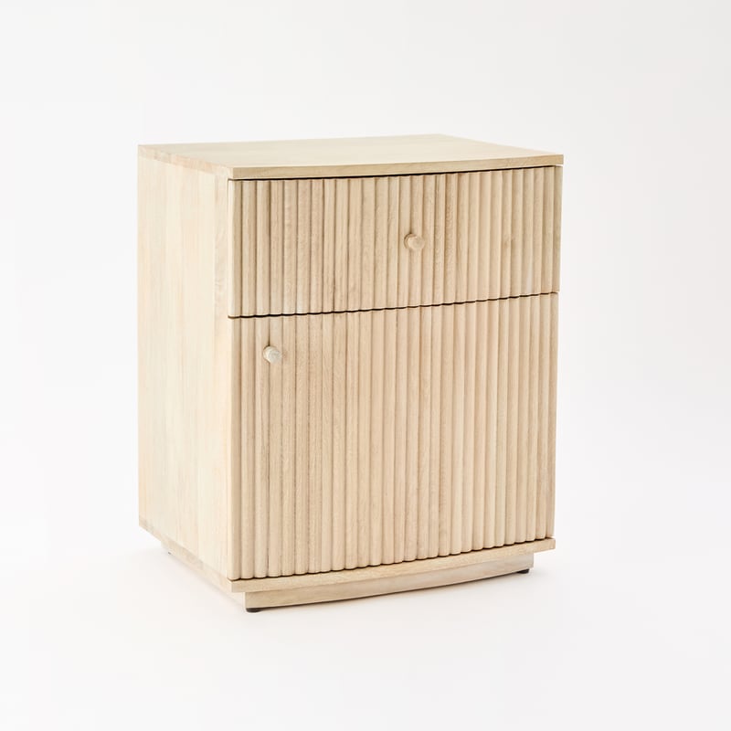 Draper White Wash Bedside Table