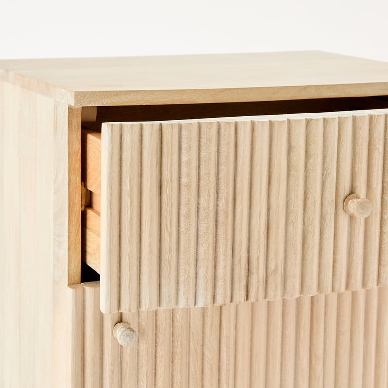Draper White Wash Bedside Table