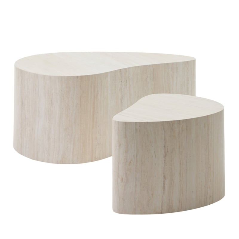 Ely Faux Travertine Coffee Table Set