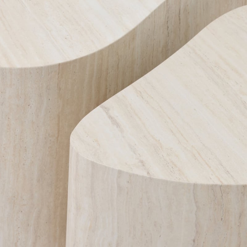 Ely Faux Travertine Coffee Table Set