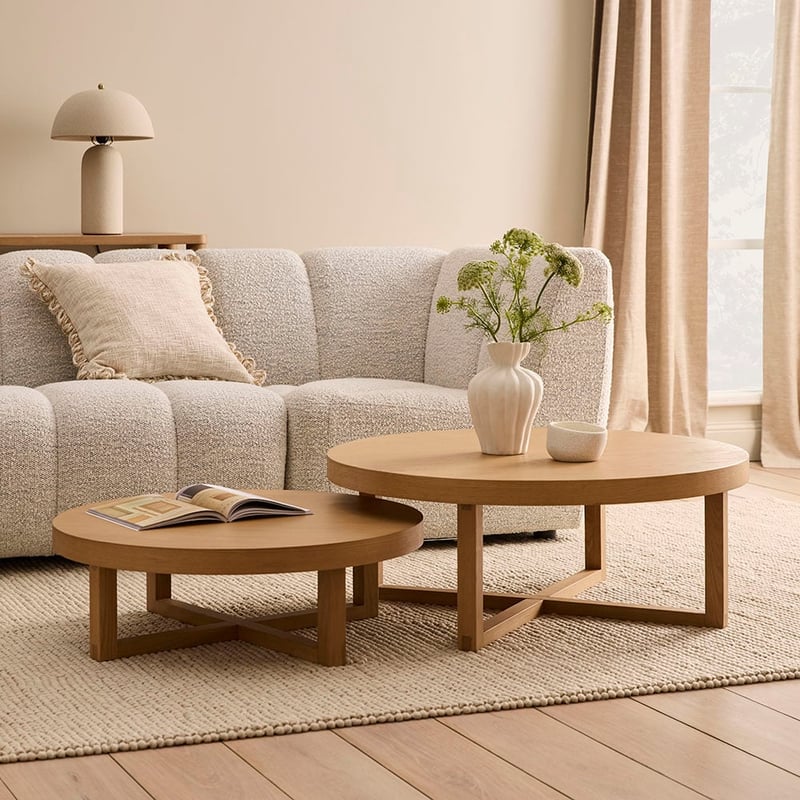 Mark Tuckey Oak Cross Base Coffee Table Collection