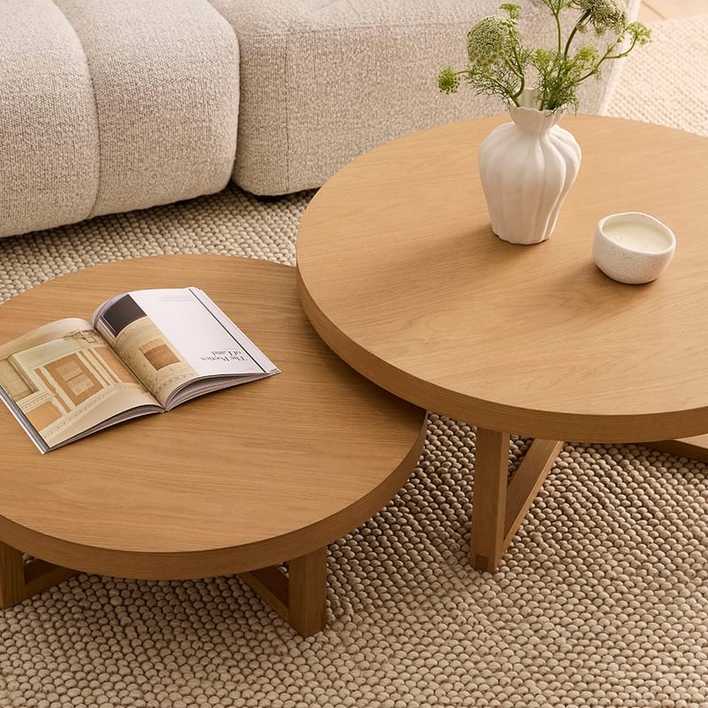 Mark Tuckey Oak Cross Base Coffee Table Collection