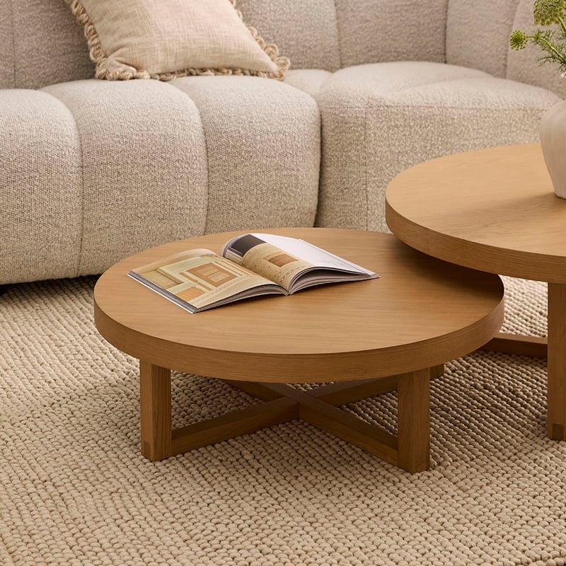 Mark Tuckey Oak Cross Base Coffee Table Collection
