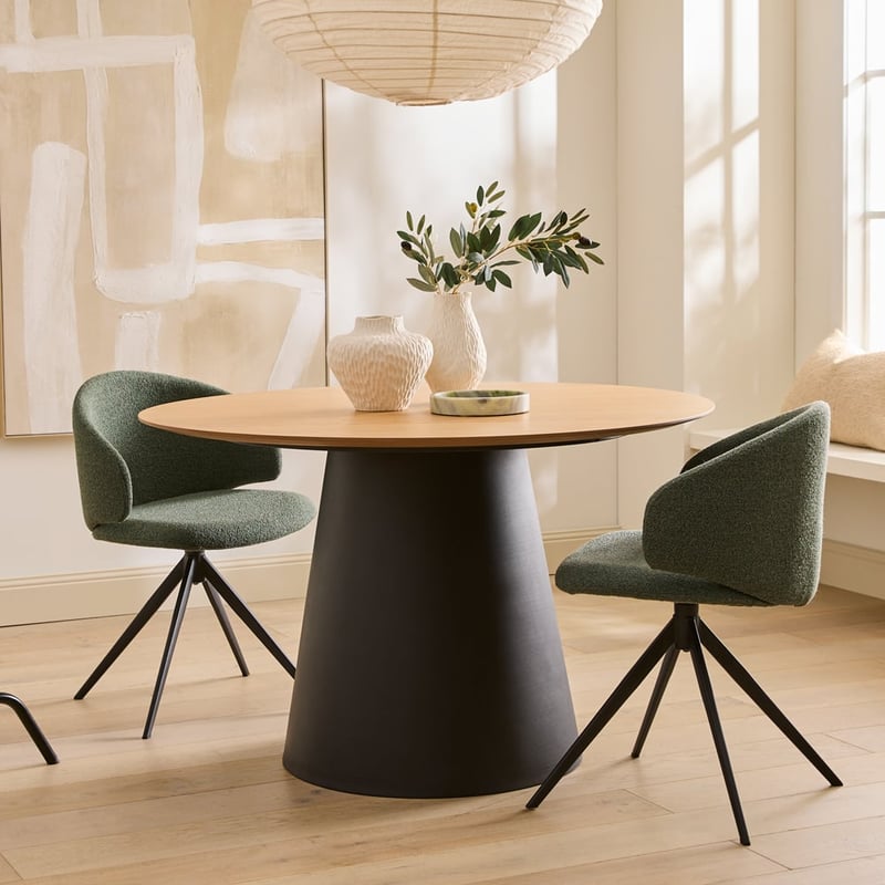 Kiel Oak & Black Dining Table