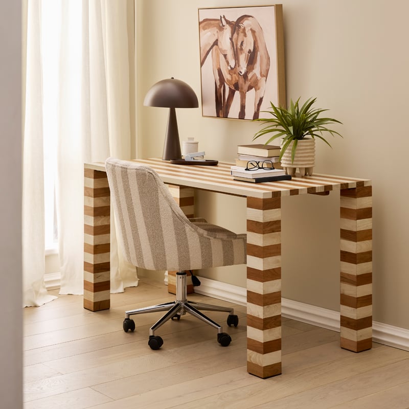 Enzo Natural & Walnut Stripe Desk