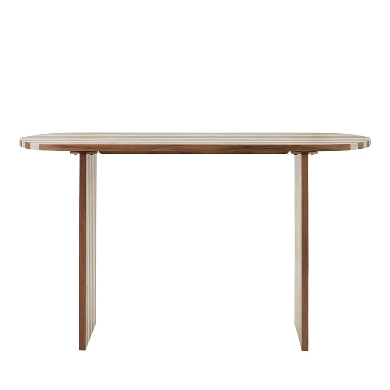 Enzo Natural & Walnut Stripe Console
